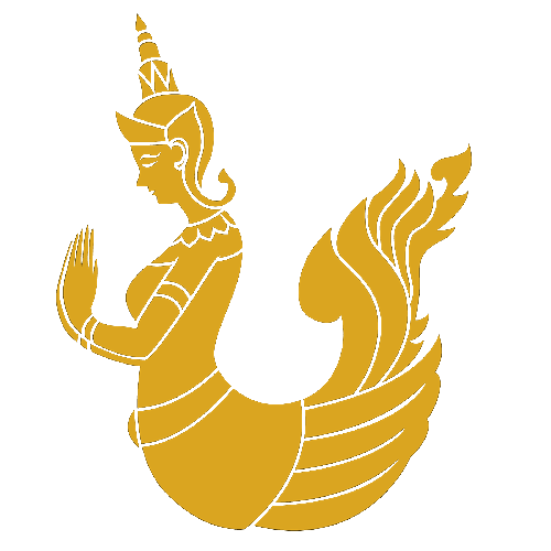 Logo von siam 95 thai massage 95, eine goldene Figur